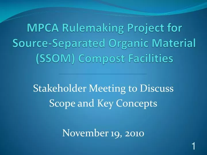 mpca rulemaking project for source separated organic material ssom compost facilities