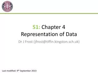 S1: Chapter 4 Representation of Data