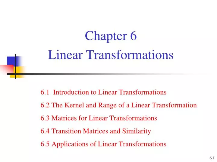 chapter 6 linear transformations