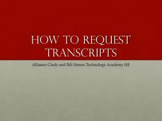 How to Request Transcripts