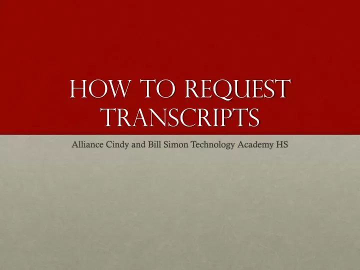 how to request transcripts