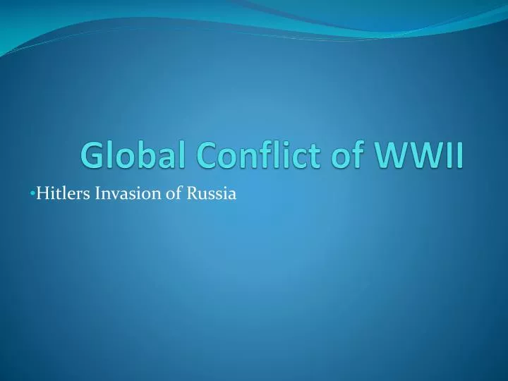 global conflict of wwii