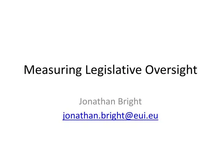 measuring legislative oversight