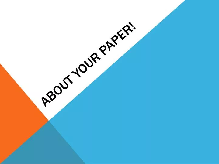 about your paper