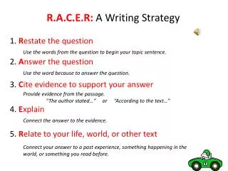 R.A.C.E.R: A Writing Strategy