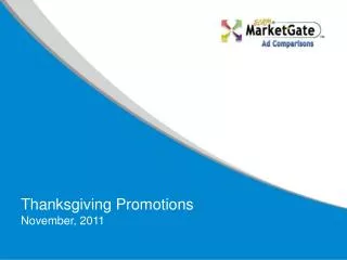Thanksgiving Promotions November, 2011