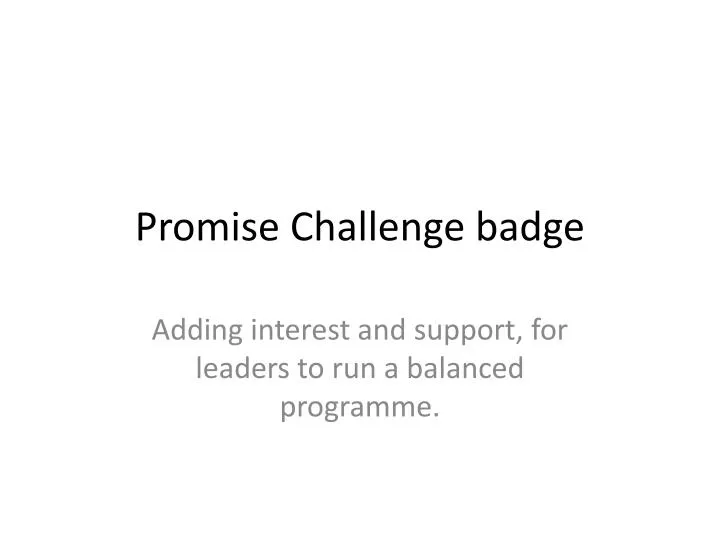 promise challenge badge