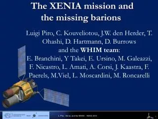 The XENIA mission and the missing barions