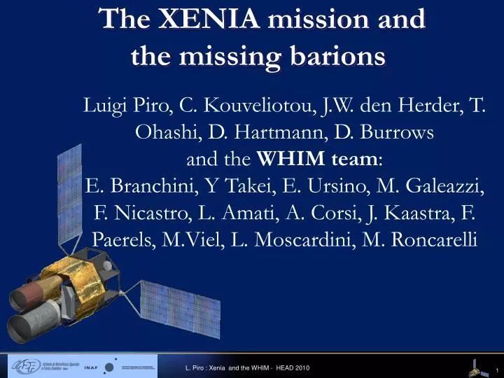 the xenia mission and the missing barions