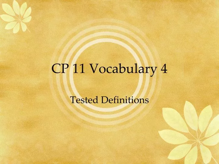 cp 11 vocabulary 4