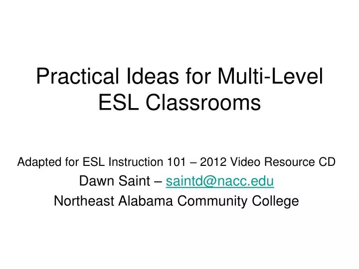 practical ideas for multi level esl classrooms