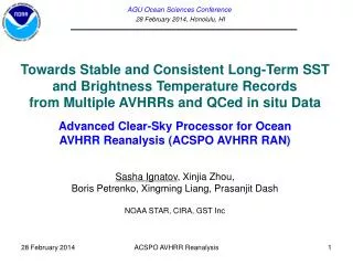 AGU Ocean Sciences Conference 28 February 2014, Honolulu, HI