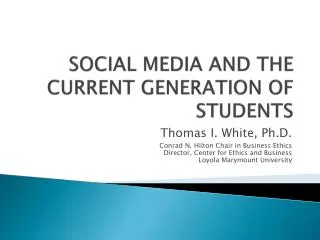 social media and the current generation of students