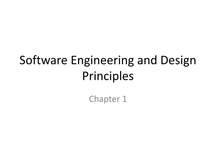 software engineering and design principles