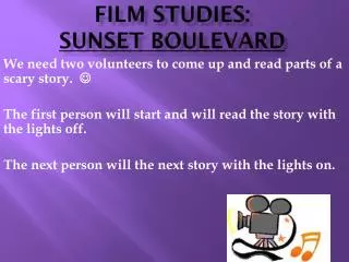 FILM STUDIES: Sunset BOULEVARD