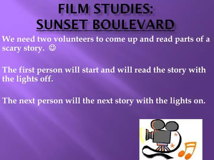 film studies sunset boulevard