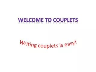 Welcome to Couplets