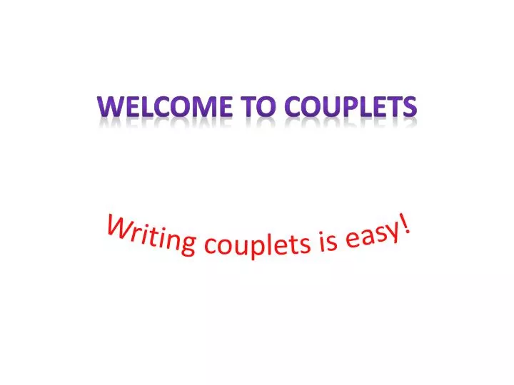 welcome to couplets