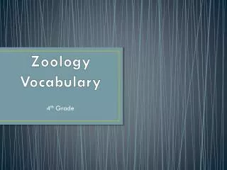 Zoology Vocabulary