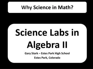 Why Science in Math?