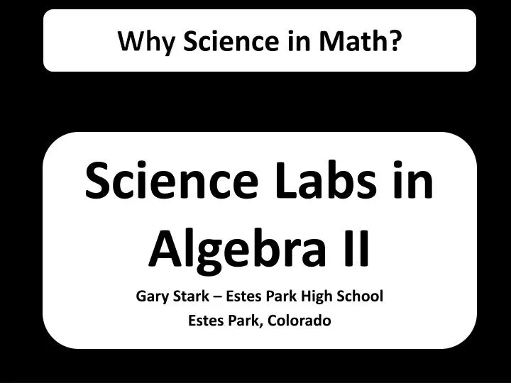 why science in math