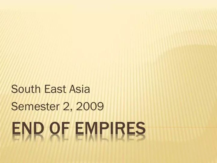 south east asia semester 2 2009