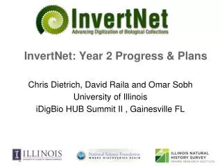 InvertNet: Year 2 Progress &amp; Plans