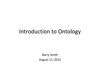 Introduction to Ontology