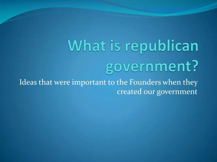 what is republican government