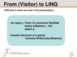 From (Visitor) to LINQ