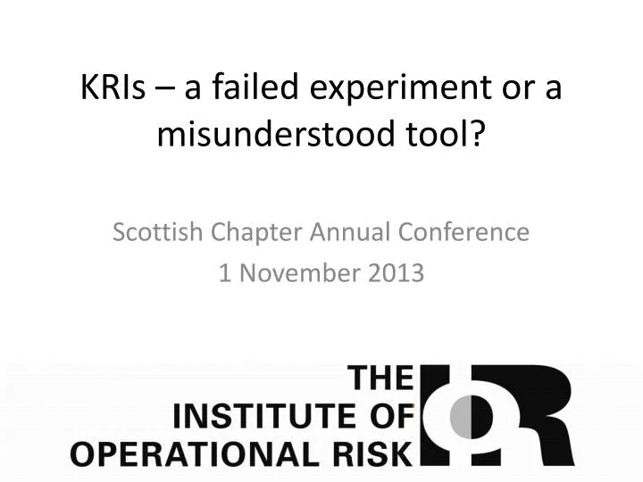 kris a failed experiment or a misunderstood tool
