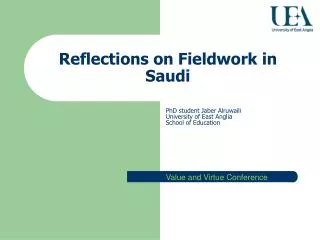 Reflections on Fieldwork in Saudi