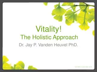 Vitality! The Holistic Approach