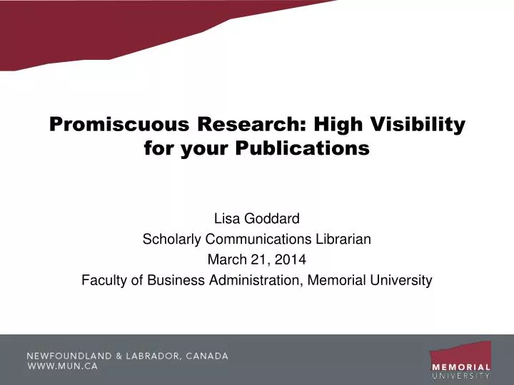 promiscuous research high visibility for your publications