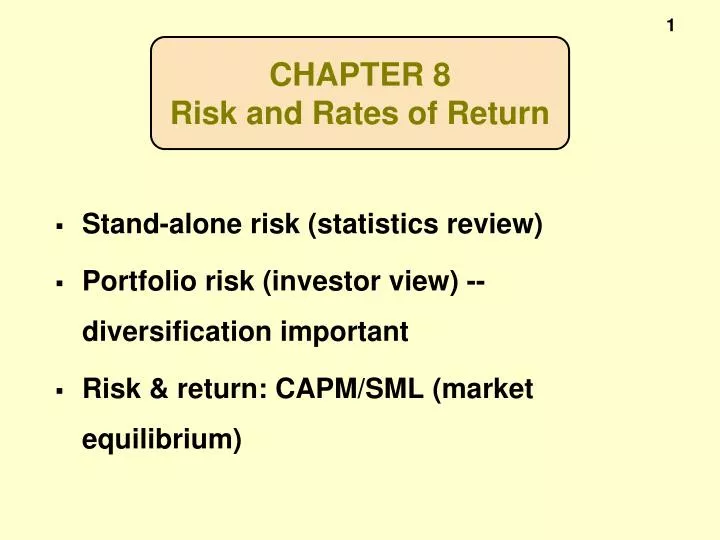 chapter 8 risk and rates of return