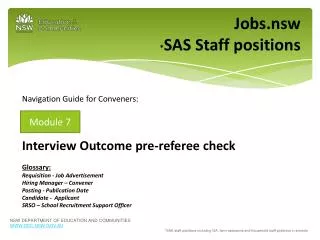 Jobs.nsw * SAS Staff positions