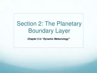 section 2 the planetary boundary layer
