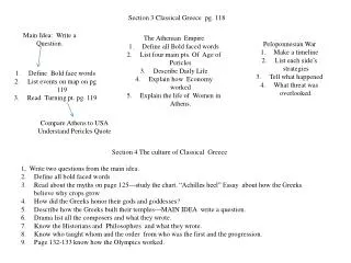 Section 3 Classical Greece pg. 118