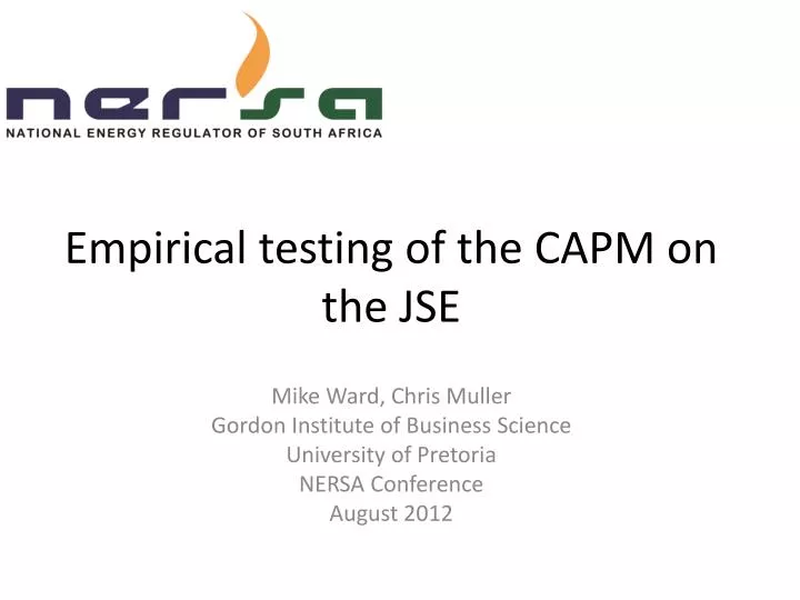 empirical testing of the capm on the jse