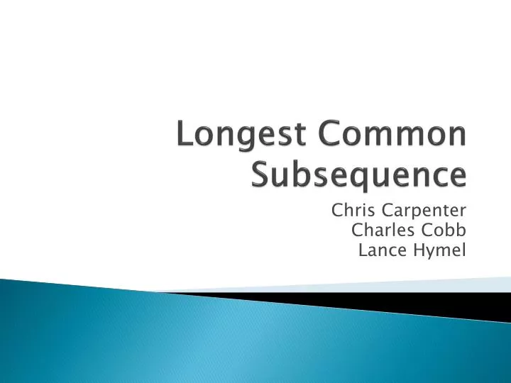 longest common subsequence