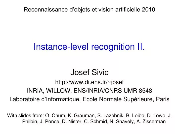 instance level recognition ii