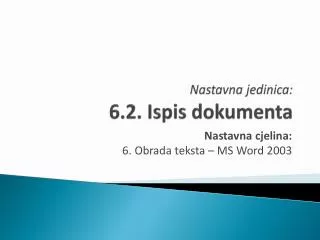 Nastavna jedinica: 6.2 . Ispis dokumenta