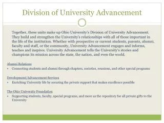 Division of University Advancement
