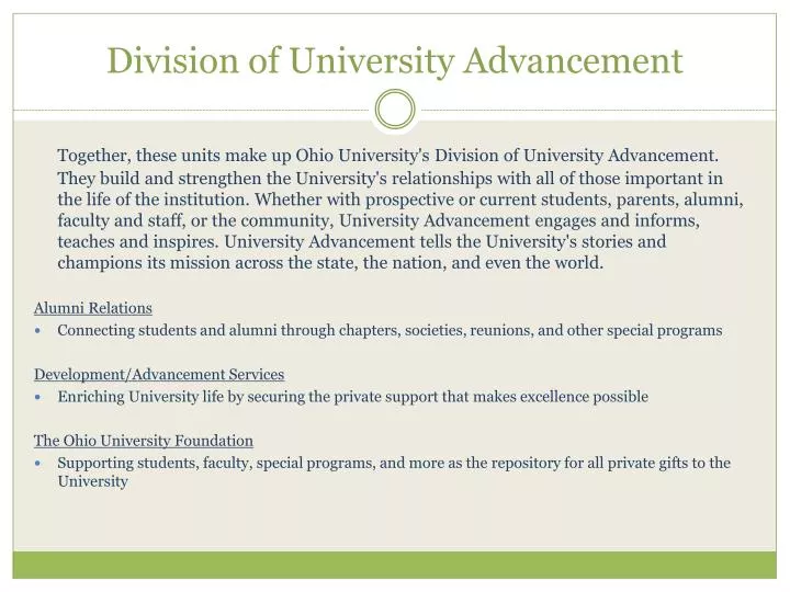 division of university advancement