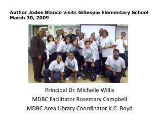 Author Jodee Blanco visits Gillespie Elementary School March 30, 2009