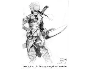 Concept art of a fantasy Mongol horsewoman