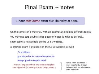 Final Exam ~ notes