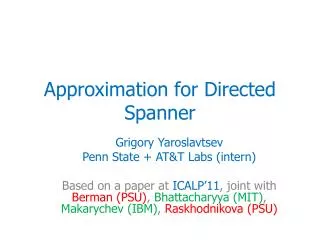 Approximation for Directed Spanner
