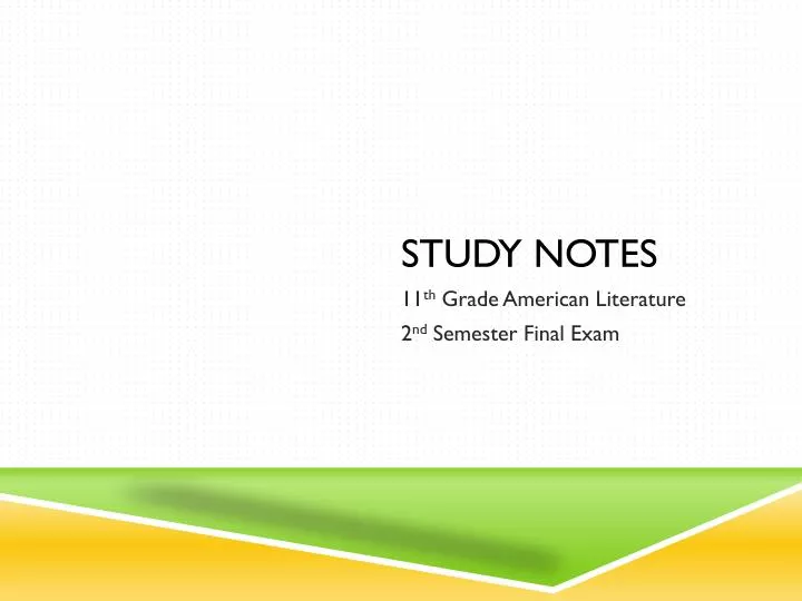 study notes