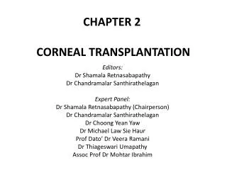 CHAPTER 2 CORNEAL TRANSPLANTATION